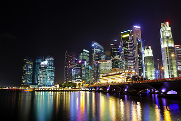 Image showing Singapore cityscape at night