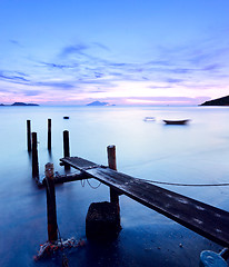 Image showing sunset pier