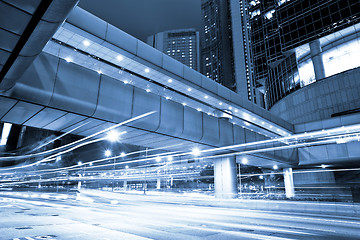 Image showing futuristic urban city night traffic