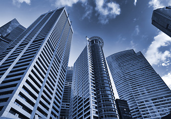 Image showing Skyscrapers in blue tone