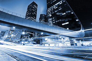 Image showing traffic with blur light through city at night