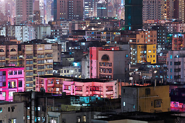 Image showing Hong Kong with crowded buildings at night