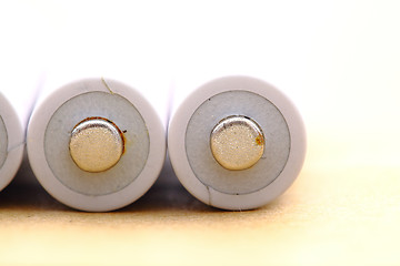 Image showing old batteries close up