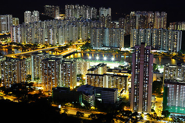 Image showing Hong Kong downtown at night