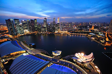 Image showing Singapore cityscape at night