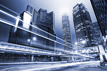 Image showing traffic with blur light through city at night