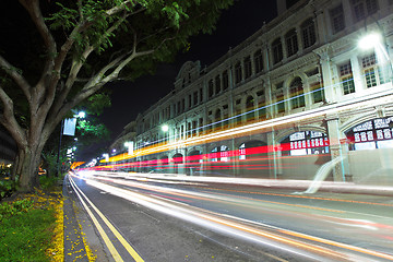 Image showing Singapore at night with traffic road