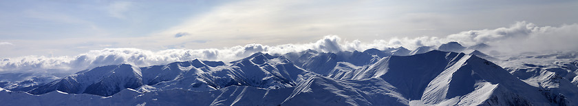 Image showing Mountains panorama in evening