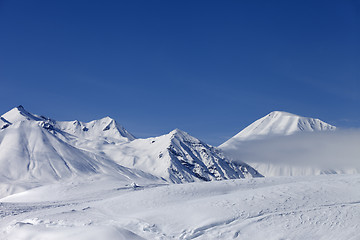 Image showing Winter mountains, ski resort