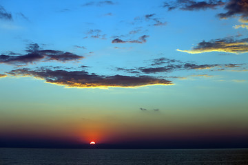 Image showing Sea at sunset