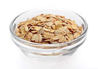 Image showing Wheat flakes in bowl