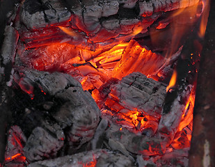 Image showing Bonfire red heat close up
