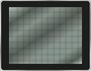 Image showing Black abstract tablet pc on white background