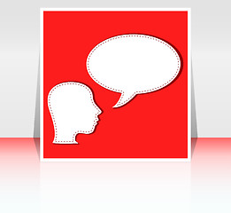 Image showing vector talking head with speech bubble - flyer or cover