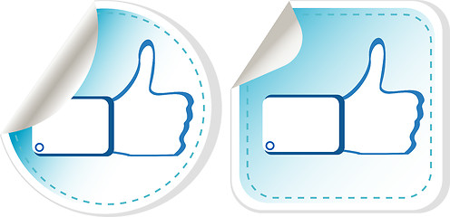 Image showing Stickers set with like hand. Vector illustration