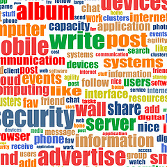 Image showing Social media concept in tag cloud