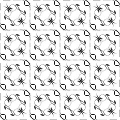 Image showing Monochrome seamless damask pattern