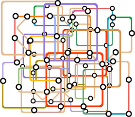 Image showing Colorful abstract subway map. Vector