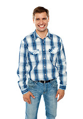 Image showing Handsome casual young guy posing