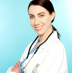 Image showing Closeup portrait of charming female doctor