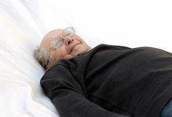 Image showing Old man in bed