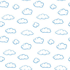 Image showing Clouds on white background - seamless texture