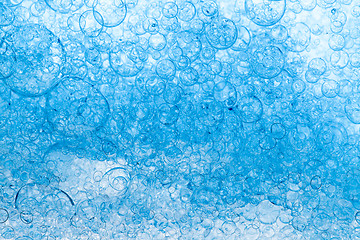 Image showing Background of Blue Bubbles Foam