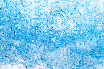 Image showing Background of Blue Bubbles Foam