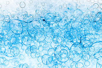 Image showing Background of Blue Bubbles Foam