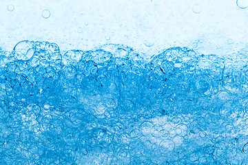 Image showing Background of Blue Bubbles Foam