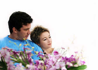 Image showing Couple with flowers