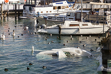 Image showing Sinking boat