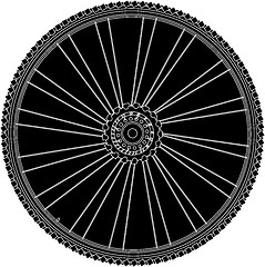 Image showing abstract bike wheel with tire and spokes