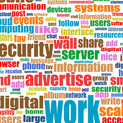 Image showing Social media concept in tag cloud background