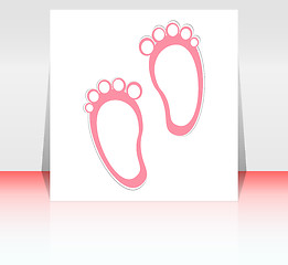 Image showing baby girl announcement card. happy vector