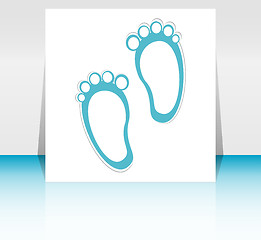Image showing baby boy announcement card. vector