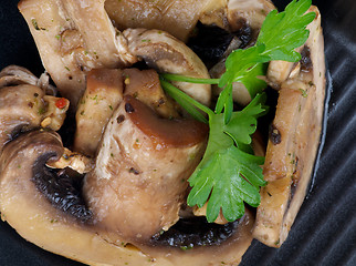 Image showing Stack of Cooked Mushrooms