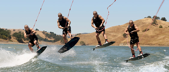 Image showing Boy Wakeboarding