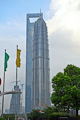 Image showing Shanghai World Financial Centre and Jinmao Tower, Pudong