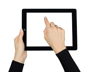 Image showing hands with tablet computer 