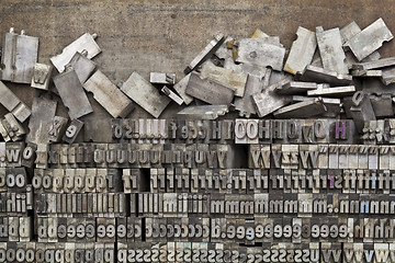 Image showing metal letterpress printing blocks