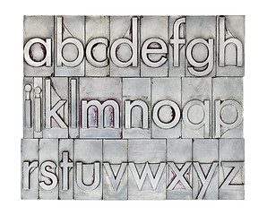 Image showing English alphabet in metal type