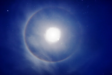 Image showing Halo around the moon - photo