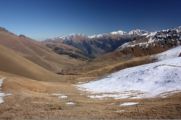 Image showing Winter mountains on a sunny day, the resorts of the Caucasus