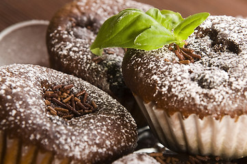 Image showing Homemade chocolate muffins