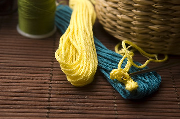 Image showing Crochet hook and wool