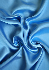 Image showing Smooth elegant blue silk