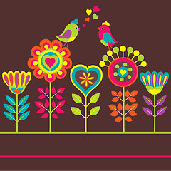 Image showing Decorative colorful funny flower composition