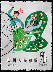 Image showing CHINA - CIRCA 1962: A Stamp printed in China shows image of two 