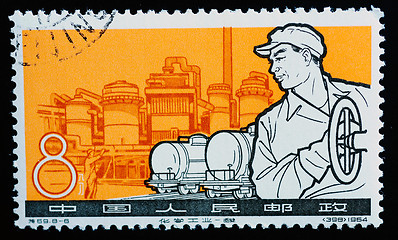 Image showing CHINA - CIRCA 1964: A Stamp printed in China shows image of chem